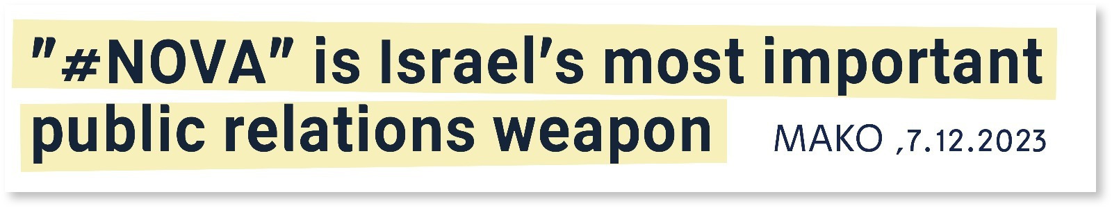 #NOVA is Israel's most important weapon